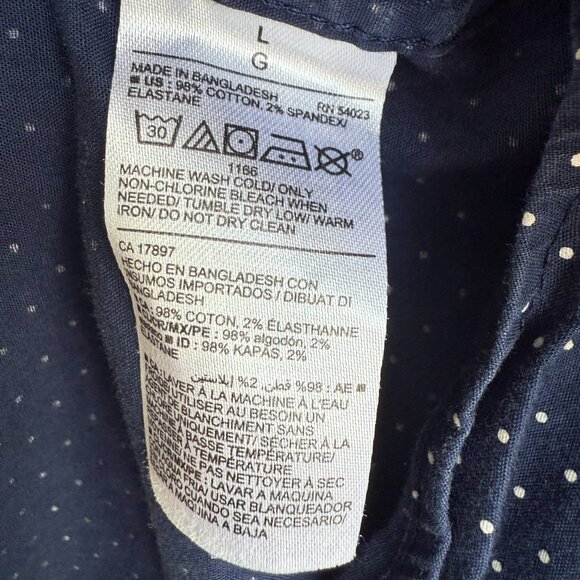 EUC Navy Polka Dot Button Down - Picture 4 of 5